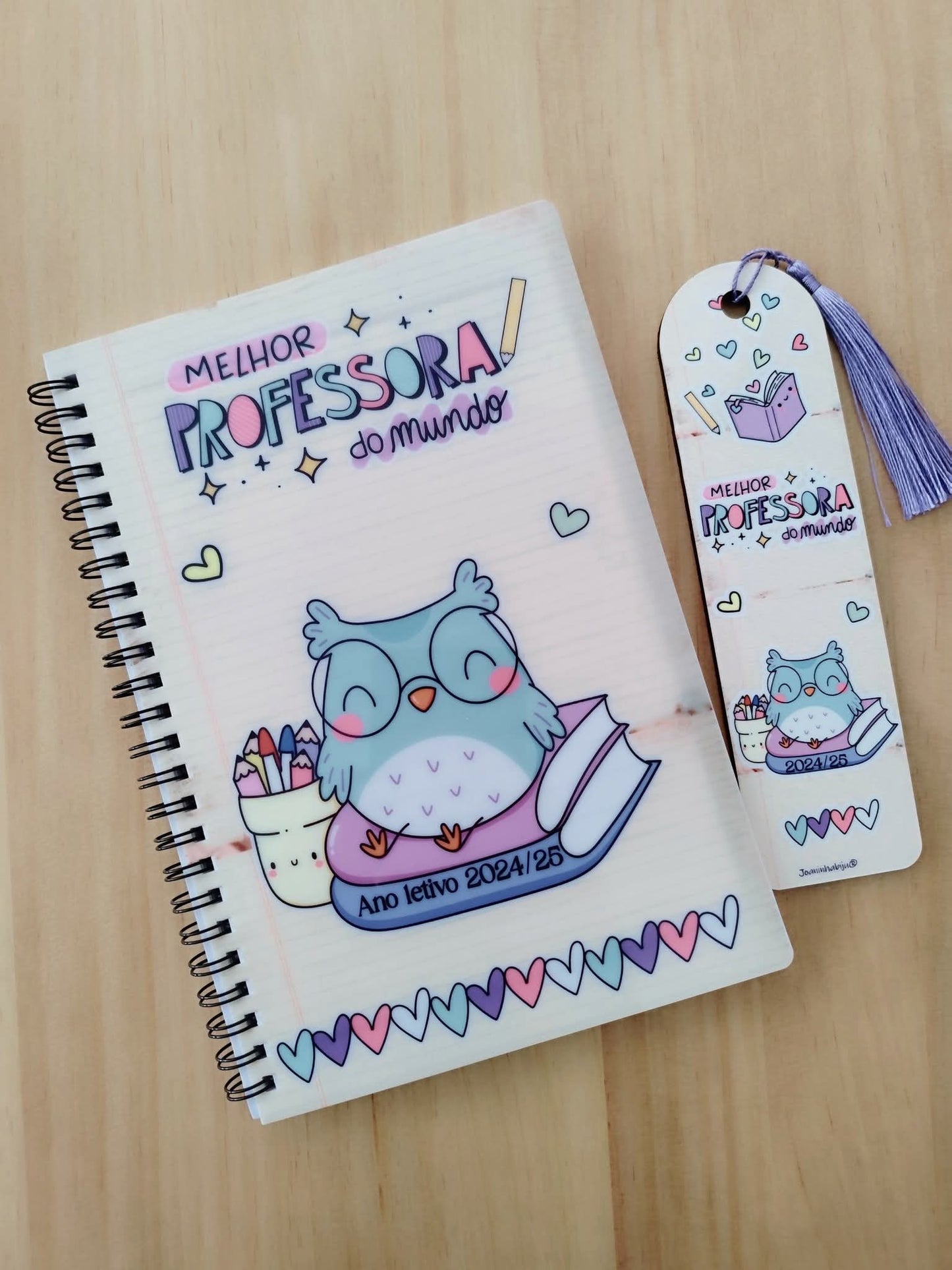 Conjunto de Caderno Personalizado c/ Marca Páginas
