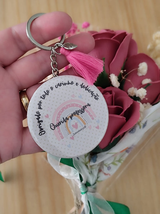 Porta-Chaves Simples Querida Professora/ Educadora/ Auxiliar /Ama