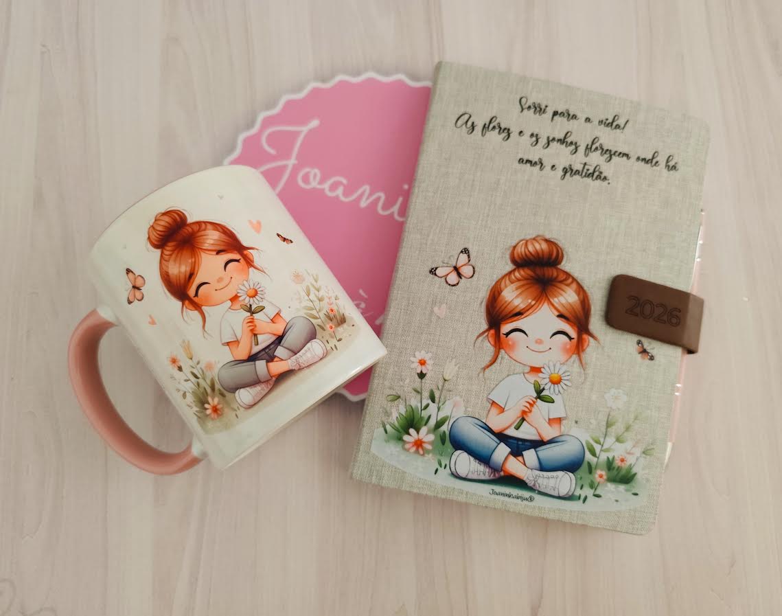 Caneca e Agenda com Caneta