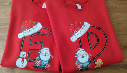 Sweatshirt de Natal com Iniciais