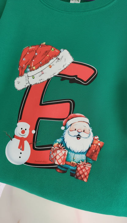 Sweatshirt de Natal com Iniciais