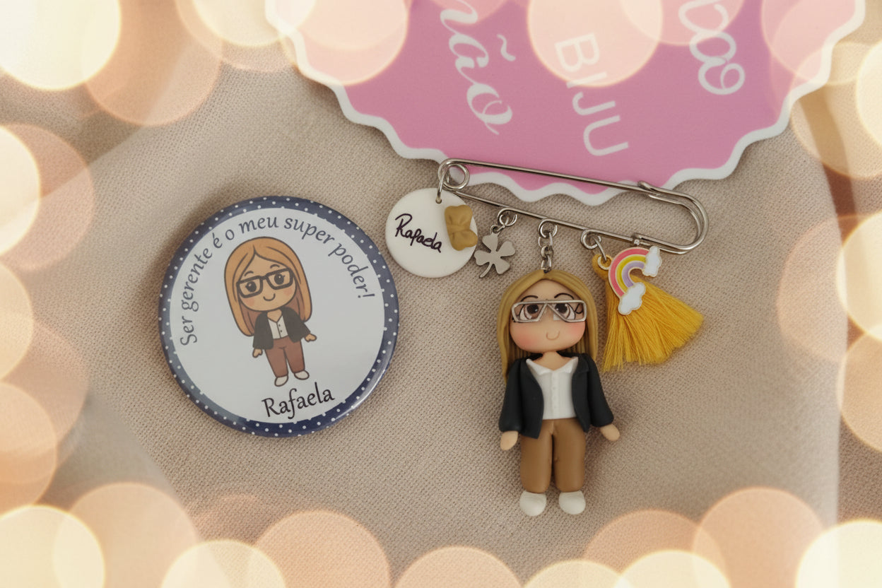 Conjunto Personalizado Crachá e Pregadeira