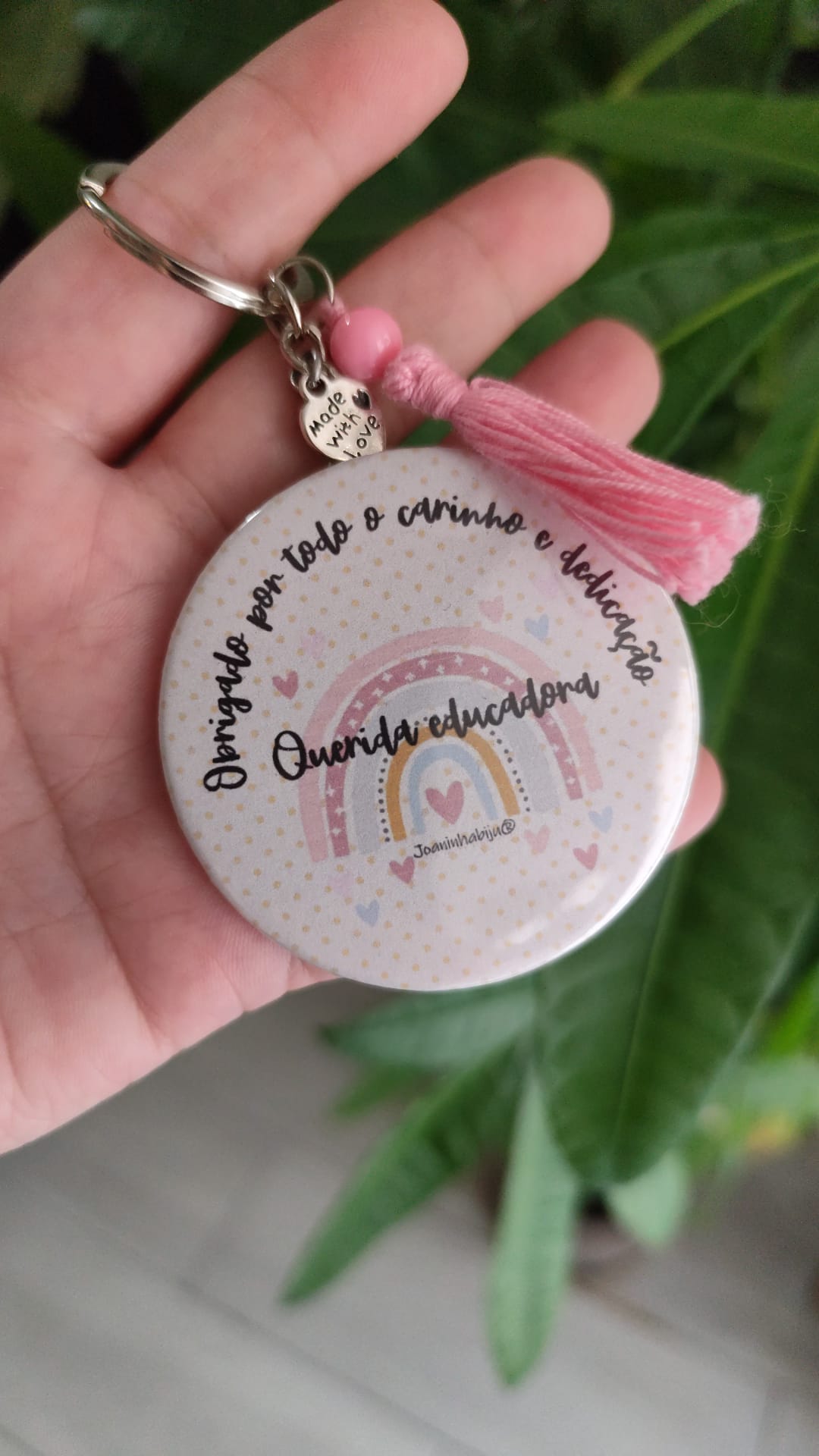 Porta-Chaves Simples Querida Professora/ Educadora/ Auxiliar /Ama