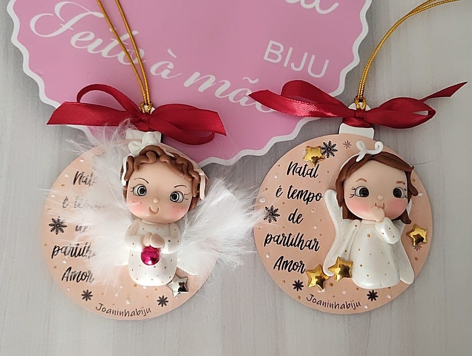 Bolas Personalizadas c/ Anjinho em Biscuit