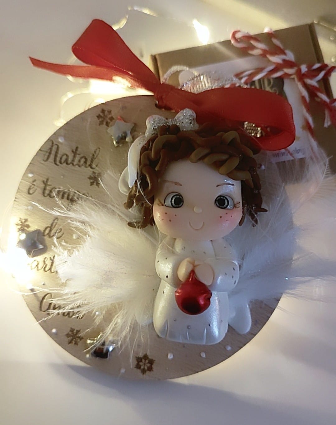 Bolas Personalizadas c/ Anjinho em Biscuit