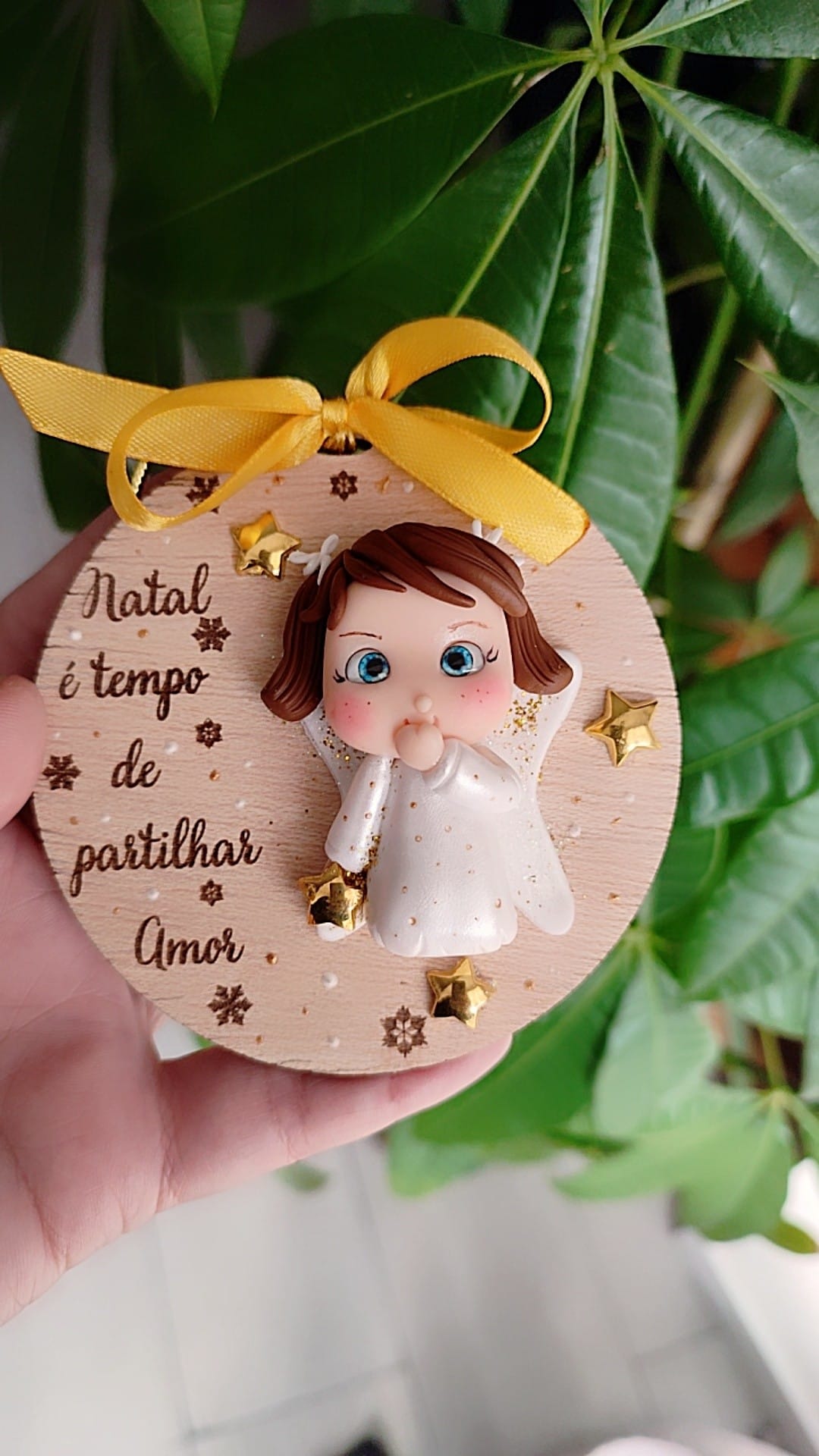 Bolas Personalizadas c/ Anjinho em Biscuit