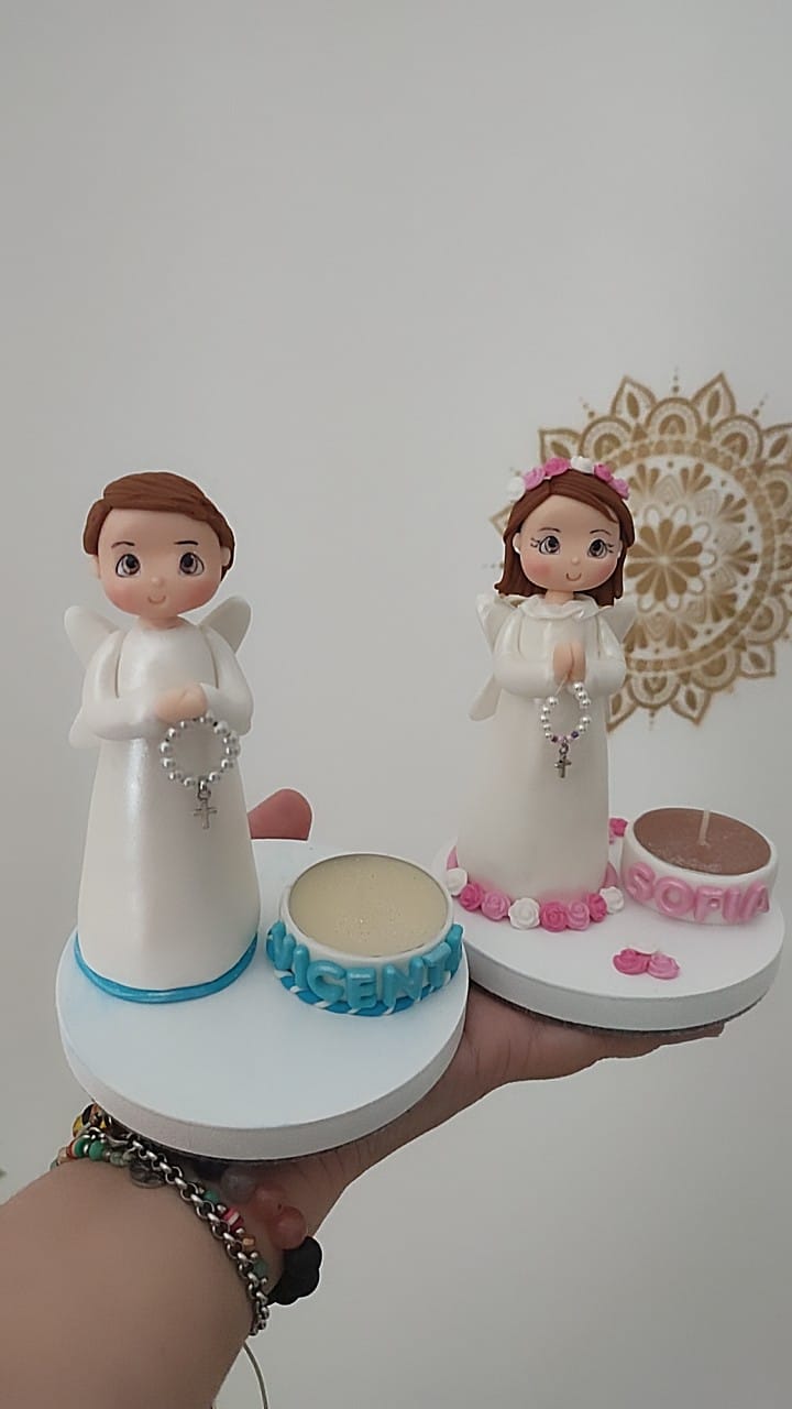 Porta Velas em Base de Pinho Personalizado c/ Nome