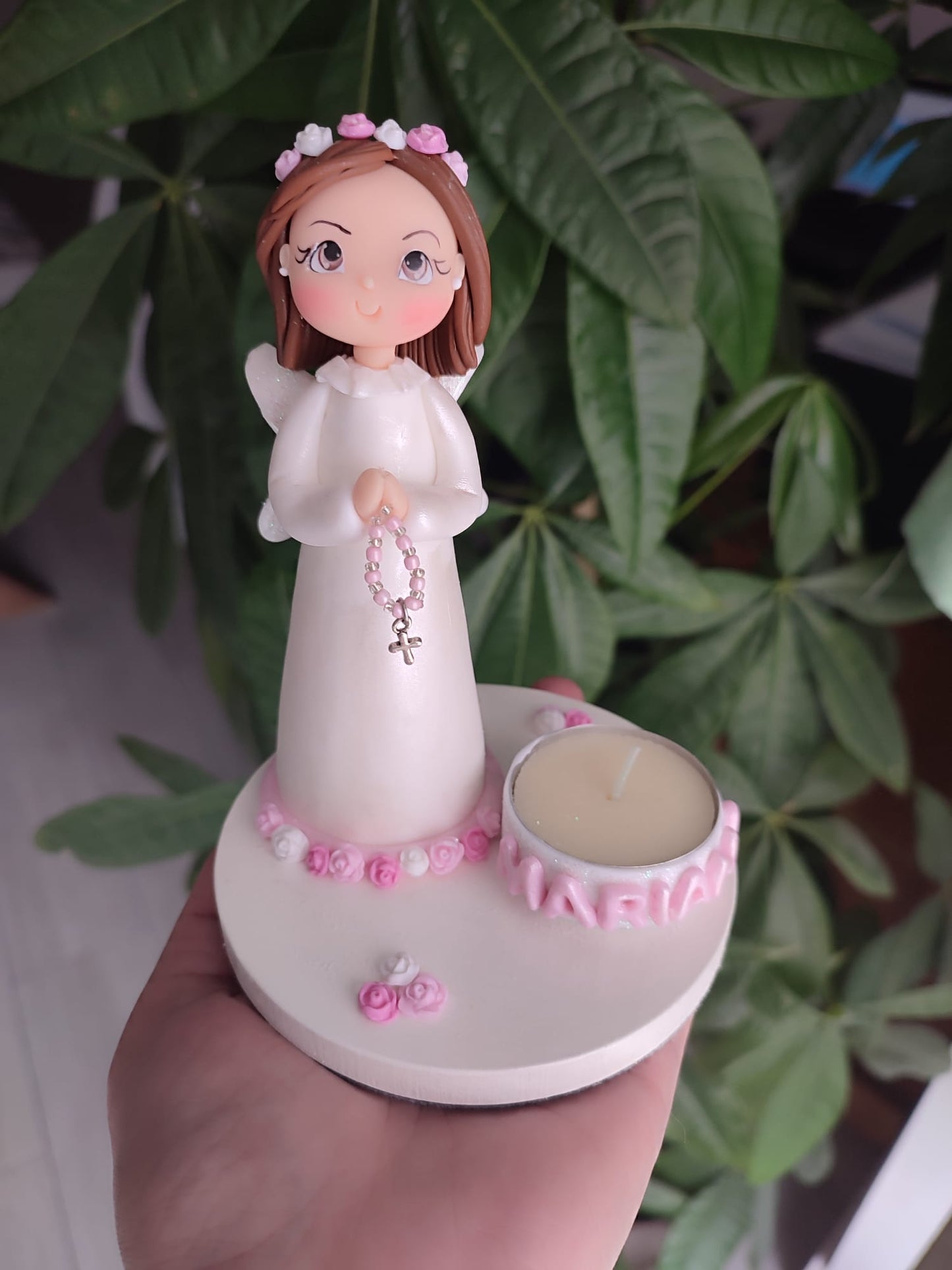 Porta Velas em Base de Pinho Personalizado c/ Nome