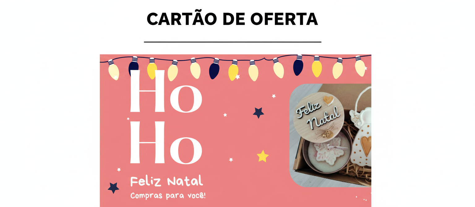 Cartão de Oferta com texto no topo