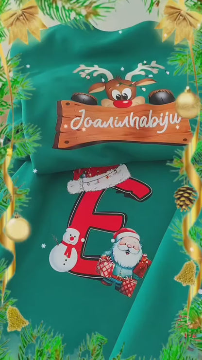 Sweatshirt de Natal com Iniciais