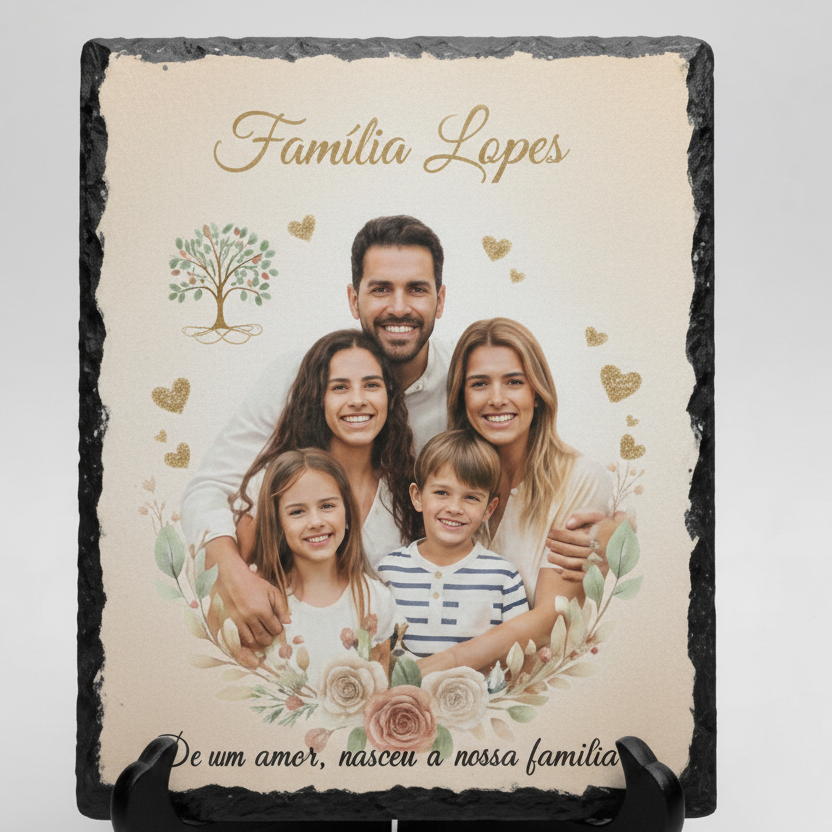 Placa de Xisto Personalizada 20x15cm