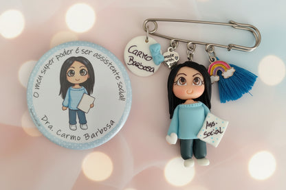 Conjunto Personalizado Crachá e Pregadeira