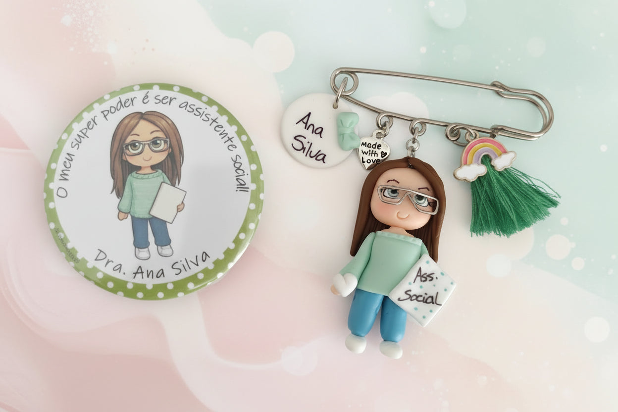 Conjunto Personalizado Crachá e Pregadeira